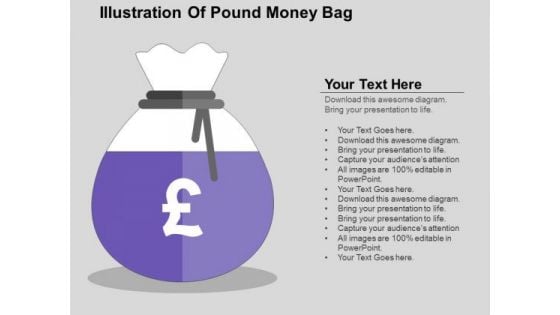 Illustration Of Pound Money Bag PowerPoint Templates