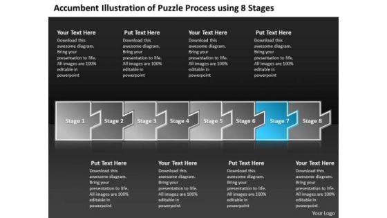 Illustration Of Puzzle Process Using 8 Stages Business Prototyping PowerPoint Slides