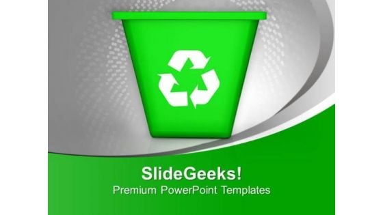 Illustration Of Recycling Symbol With Bin PowerPoint Templates Ppt Backgrounds For Slides 0213