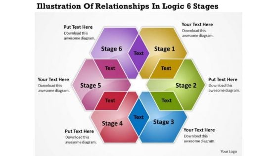 Illustration Of Relationships In Logic 6 Stages Develop Business Plan PowerPoint Slides