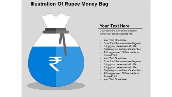 Illustration Of Rupee Money Bag PowerPoint Templates