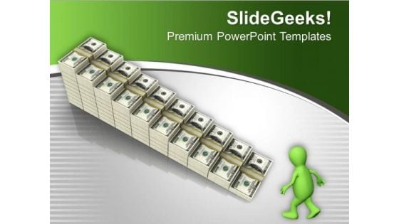 Illustration Of Stack Of Dollar Stairs PowerPoint Templates Ppt Backgrounds For Slides 0313