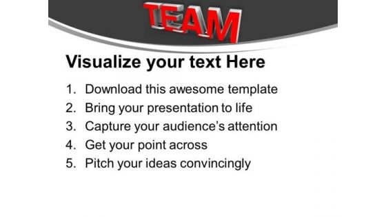 Illustration Of Word Team In Red Color PowerPoint Templates Ppt Backgrounds For Slides 0213
