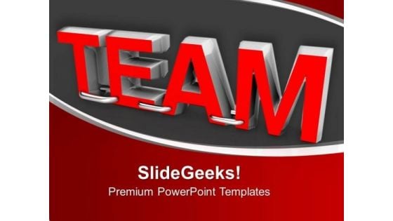 Illustration Of Word Team In Red Color PowerPoint Templates Ppt Backgrounds For Slides 0213