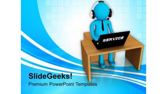 Illustration Of Working In Call Center PowerPoint Templates Ppt Backgrounds For Slides 0713