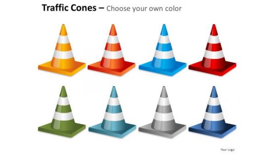 Illustration Traffic Cones PowerPoint Slides And Ppt Diagram Templates