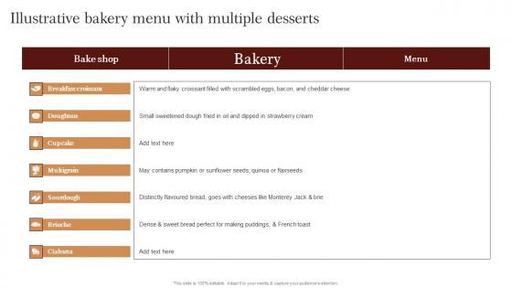 Illustrative Bakery Menu With Multiple Strategic Advertising Plan For Bakehouse Structure Pdf