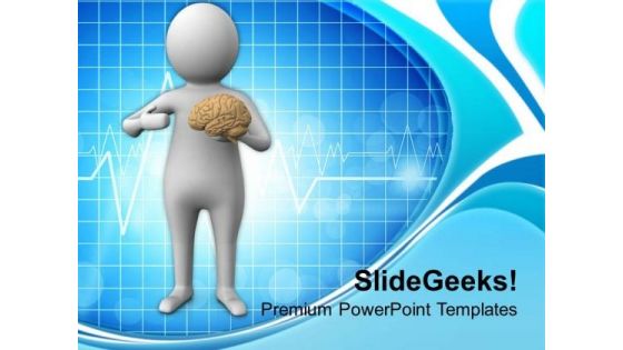 Image Of A Man With Human Brain PowerPoint Templates Ppt Backgrounds For Slides 0713
