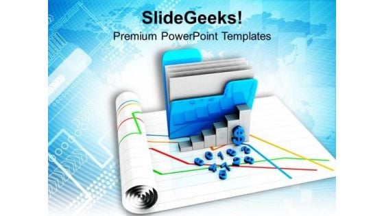 Image Of Bar Graph With Folder PowerPoint Templates Ppt Backgrounds For Slides 0713