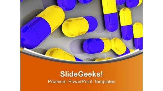 Image Of Blue And Yellow Capsules PowerPoint Templates Ppt Backgrounds For Slides 0713