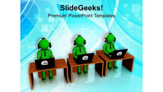 Image Of Call Center Operators PowerPoint Templates Ppt Backgrounds For Slides 0713