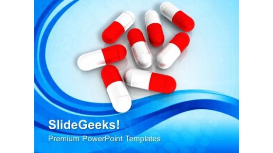 Image Of Capsules Over Blue Background PowerPoint Templates Ppt Backgrounds For Slides 0713