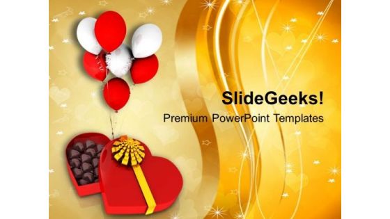 Image Of Chocolate Box With Balloons PowerPoint Templates Ppt Backgrounds For Slides 0713