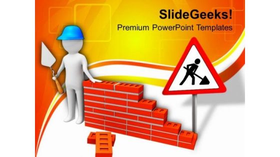 Image Of Construction Work In Progress PowerPoint Templates Ppt Backgrounds For Slides 0713