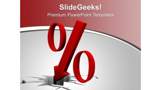 Image Of Down Red Percent Arrow PowerPoint Templates Ppt Backgrounds For Slides 0213