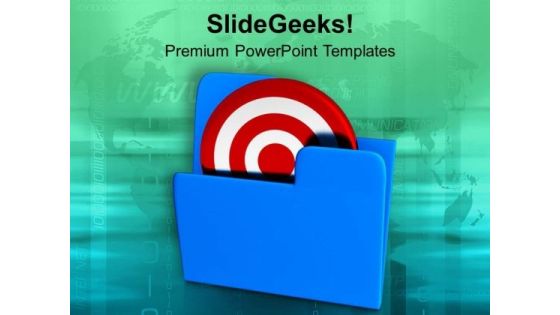 Image Of Folder With Target PowerPoint Templates Ppt Backgrounds For Slides 0713