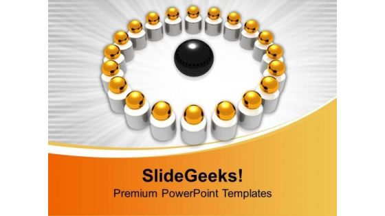 Image Of Golden Balls In Circle PowerPoint Templates Ppt Backgrounds For Slides 0213