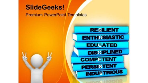 Image Of Happy Man With Books PowerPoint Templates Ppt Backgrounds For Slides 0713