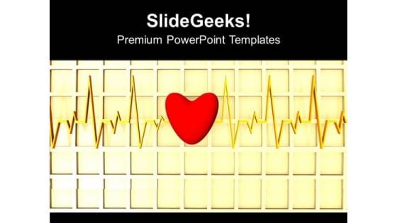 Image Of Heart Beat With A Heart PowerPoint Templates Ppt Backgrounds For Slides 0113