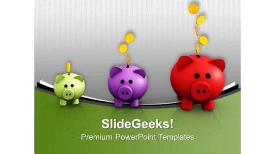 Image Of Increasing Piggy Banks PowerPoint Templates Ppt Backgrounds For Slides 0213