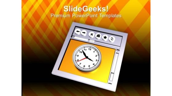 Image Of Internet Browser And Clock PowerPoint Templates Ppt Backgrounds For Slides 0113