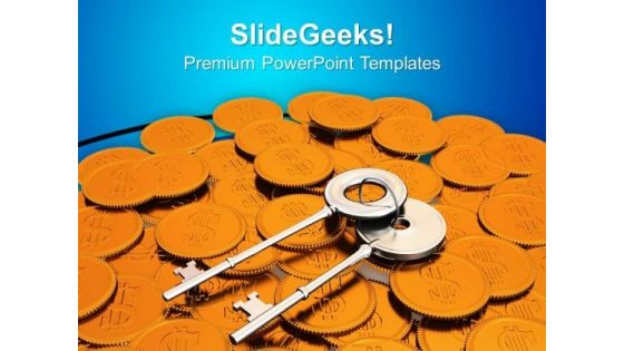 Image Of Keys And Coins PowerPoint Templates Ppt Backgrounds For Slides 0213