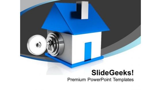 Image Of Locked House PowerPoint Templates Ppt Backgrounds For Slides 0213