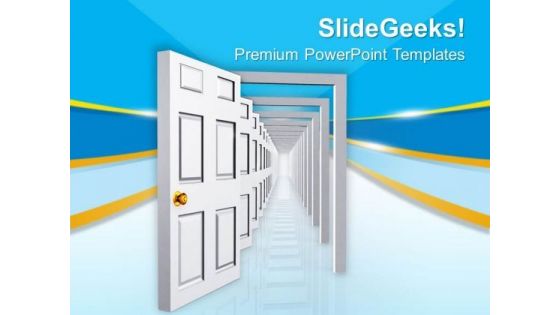 Image Of Opened Doors For Opportunities PowerPoint Templates Ppt Backgrounds For Slides 0713
