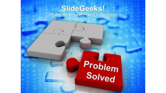 Image Of Puzzle Pieces Problem Solved PowerPoint Templates Ppt Backgrounds For Slides 0113