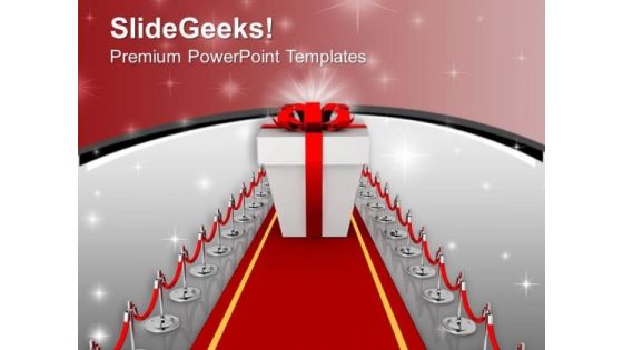 Image Of Red Carpet And Gift PowerPoint Templates Ppt Backgrounds For Slides 0713