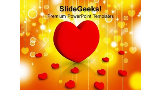 Image Of Red Hearts Over Stylish Background PowerPoint Templates Ppt Backgrounds For Slides 0213