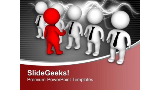 Image Of Red Leader Handshake PowerPoint Templates Ppt Backgrounds For Slides 0713