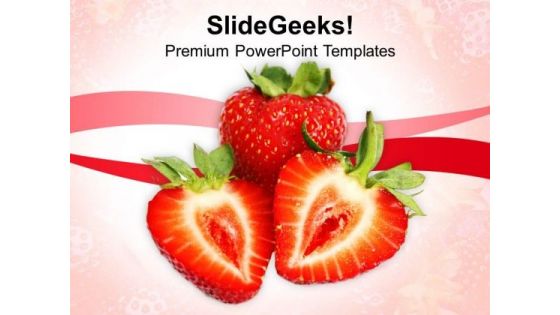 Image Of Red Strawberry Fruit PowerPoint Templates Ppt Backgrounds For Slides 0213