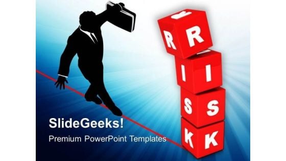 Image Of Risk Concept With Red Cubes PowerPoint Templates Ppt Backgrounds For Slides 0213