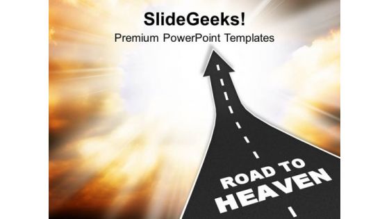 Image Of Road To Heaven PowerPoint Templates Ppt Backgrounds For Slides 0113