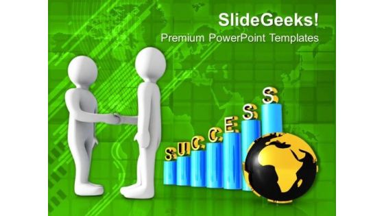 Image Of Success Bar Graph With Handshake PowerPoint Templates Ppt Backgrounds For Slides 0713