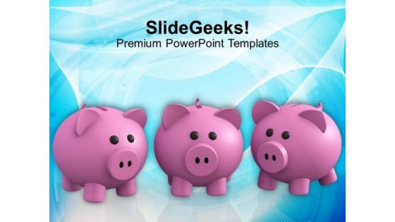 Image Of Three Piggy Banks PowerPoint Templates Ppt Backgrounds For Slides 0113