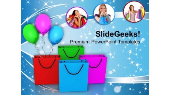 Image Of Women With Shopping Bags PowerPoint Templates Ppt Backgrounds For Slides 0713