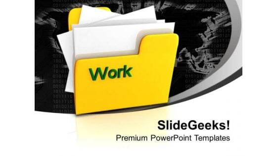 Image Of Yellow Folder With Word Work PowerPoint Templates Ppt Backgrounds For Slides 0113