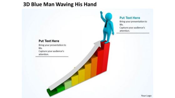 Images Of Business People 3d Blue Man Waving His Hand PowerPoint Slides Images Of Business People 3d Blue Man Waving His Hand PowerPoint Slides