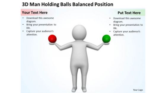 Images Of Business People 3d Man Holding Balls Balanced Position PowerPoint Slides