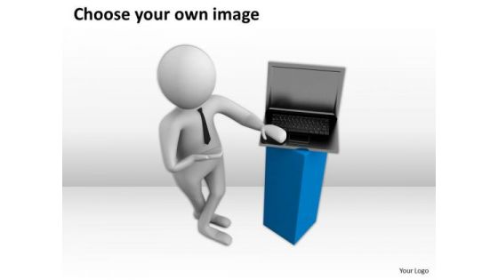 Images Of Business People 3d Man With Laptop PowerPoint Templates