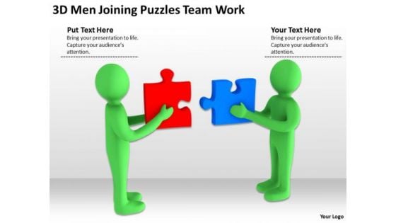 Images Of Business People 3d Men Joining Puzzles Team Work PowerPoint Slides