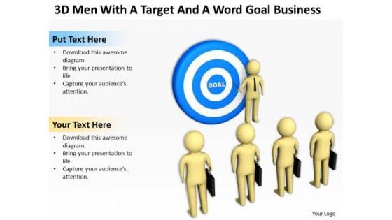 Images Of Business People 3d Men With Target And Word Goal PowerPoint Templates