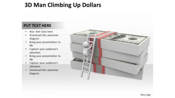 Images Of Business People Man Climbing Up Dollars PowerPoint Templates Ppt Backgrounds For Slides