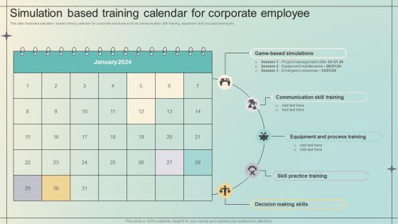 Immersive Training For Practical Simulation Based Training Calendar For Corporate Employee DTE SS V Immersive Training For Practical Simulation Based Training Calendar For Corporate Employee DTE SS V