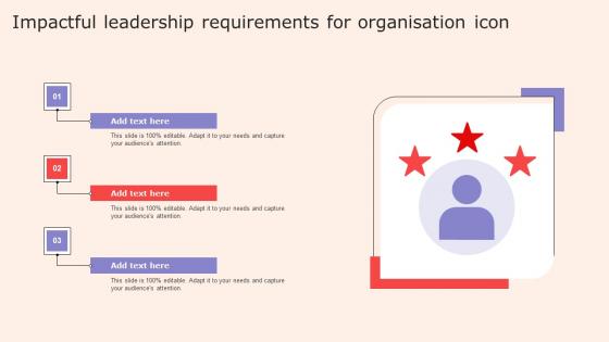 Impactful Leadership Requirements For Organisation Icon Information Pdf