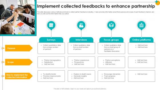 Implement Collected Feedbacks To Enhance Partnership Partner Relationship Ppt Sample