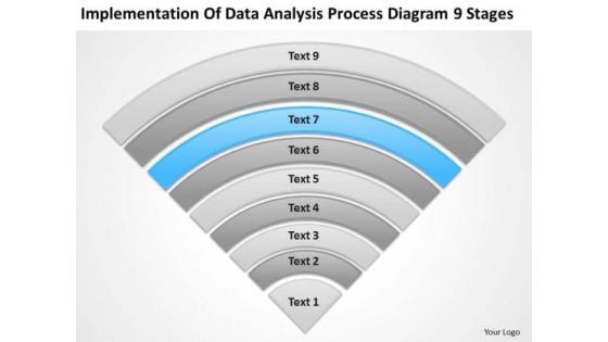 Implementation Of Data Analysis Process Diagram 9 Stages Busness Plan PowerPoint Templates