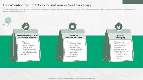 Implementing Best Practices For Sustainable Food Packaging